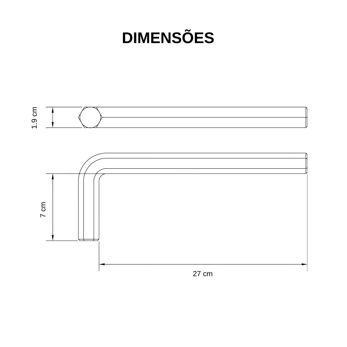 Chave Hexagonal (Allen) Tipo L Longa 19Mm 44421019 Tramontina