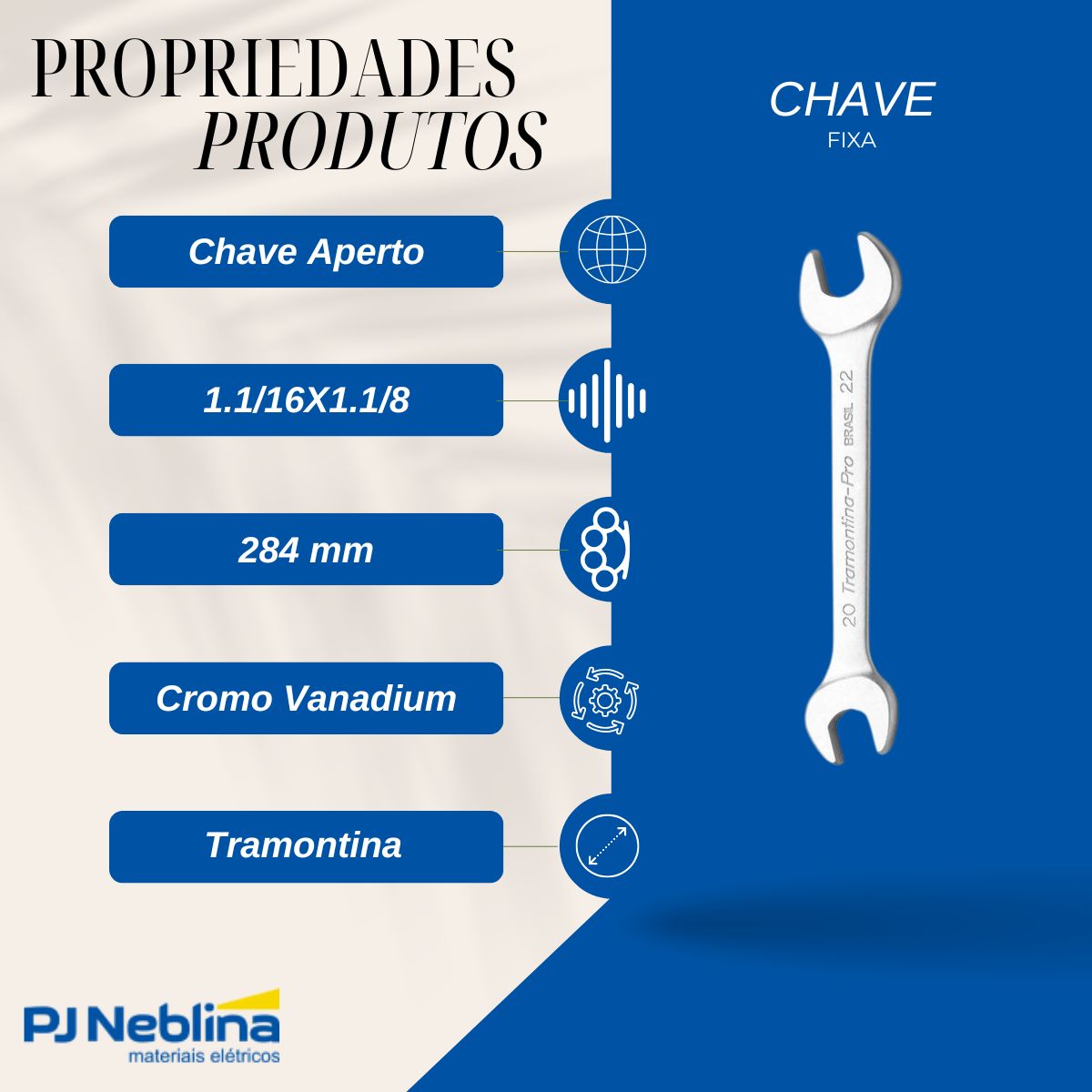 Chave Fixa 1.1/16X1.1/8 - Tramontina