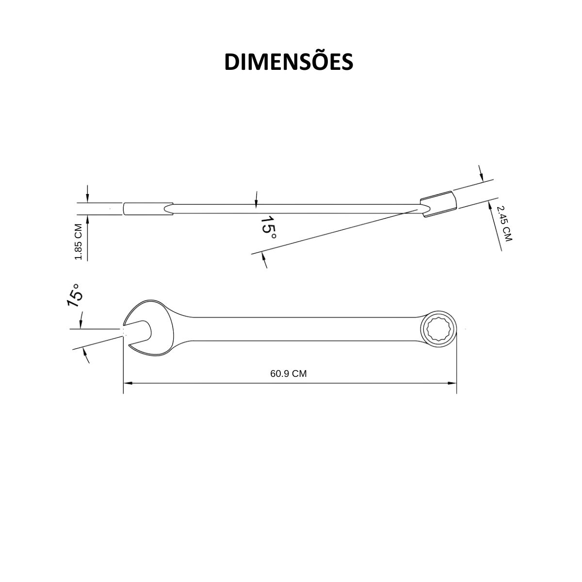 Chave Combinada 55Mm Apertar e Afrouxar Parafusos ou Porcas 44650155 Tramontina