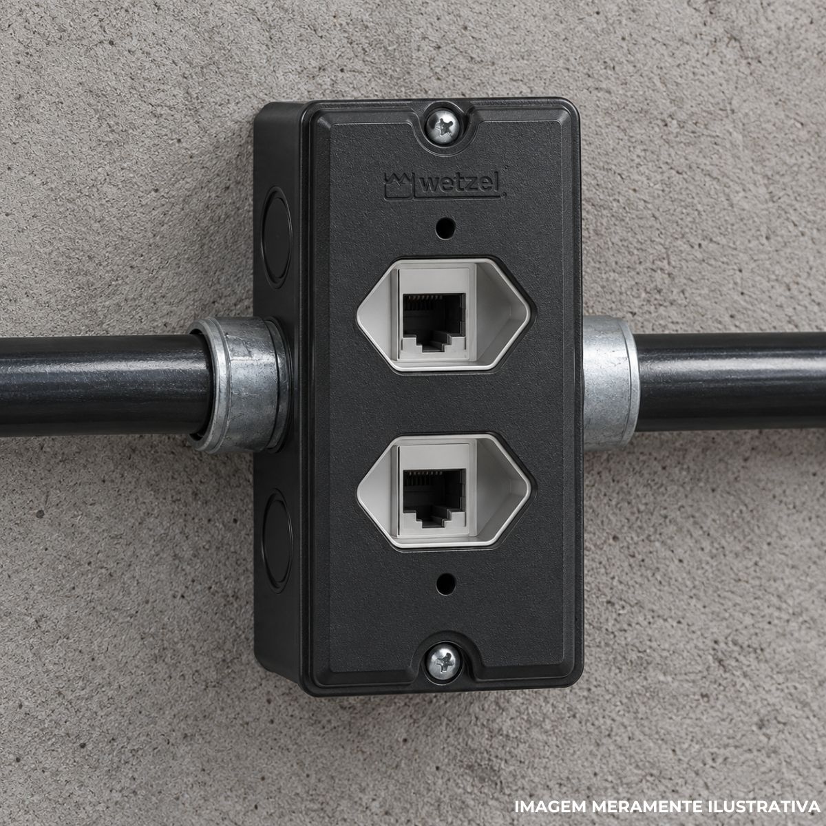Tampa Condulete 2 Modulo Hexagonal Horizontal Pvc 1Pol Cz S/Vedação - Wetzel