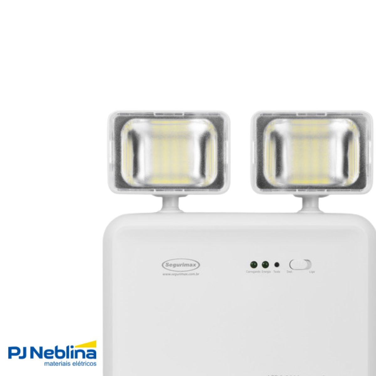 Luminária Emergência Led 2 Faróis Sobrepor Bivolt C/42 Leds 6000K/7000K Branco Frio 2200Lm 6H Ip20 - Segurimax