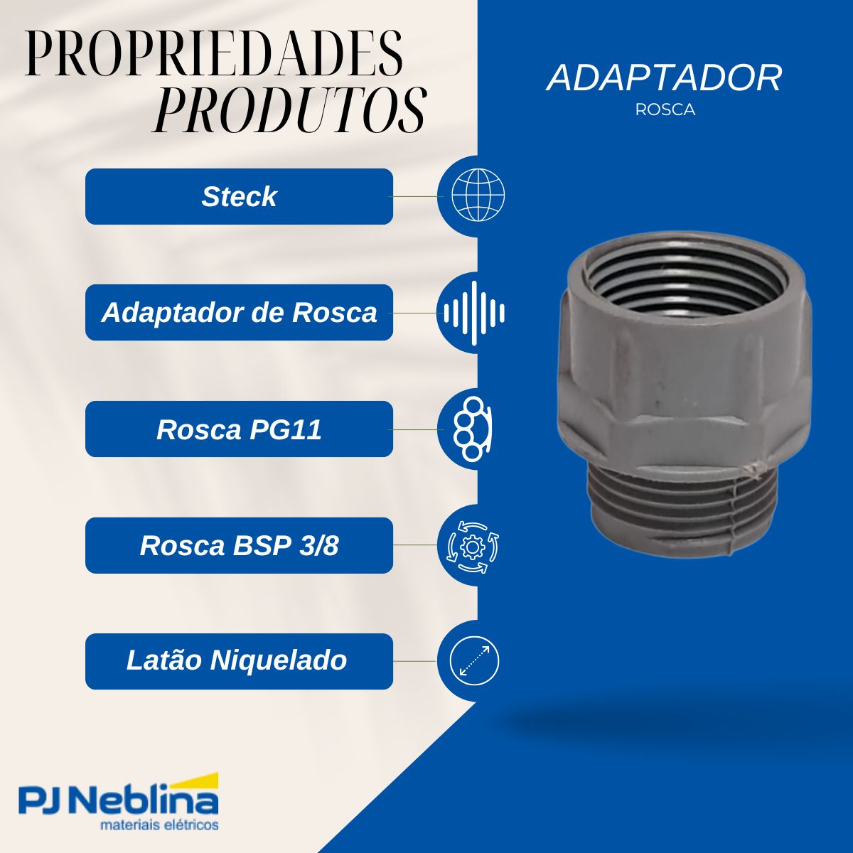 Adaptador Pg11 3/8 Bsp - Steck