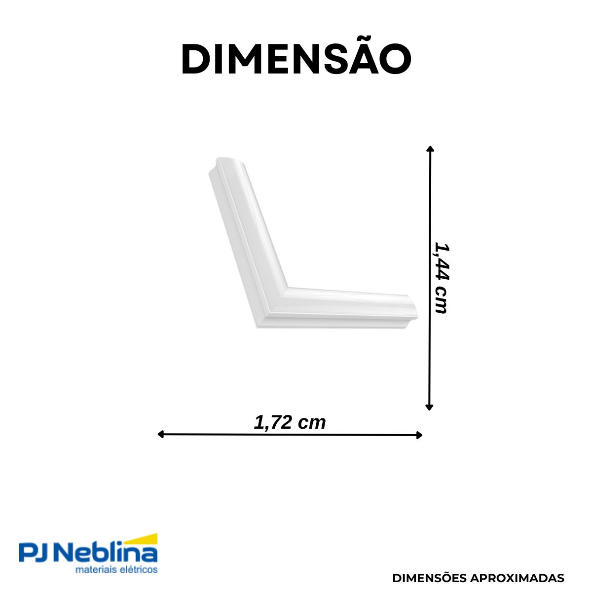 Conector P/ Perfil De Sob. 17,2Mmx14,4Mm Conexão Teto-Parede Branco Difusor Branco - Luminatti
