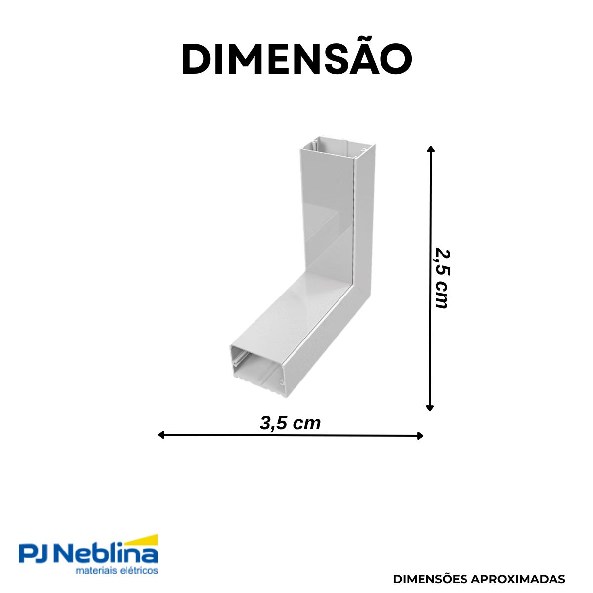 Conector P/ Perfil De Sobrepor 35Mmx25Mm Conexão Teto - Parede Branco Difusor Branco - Luminatti