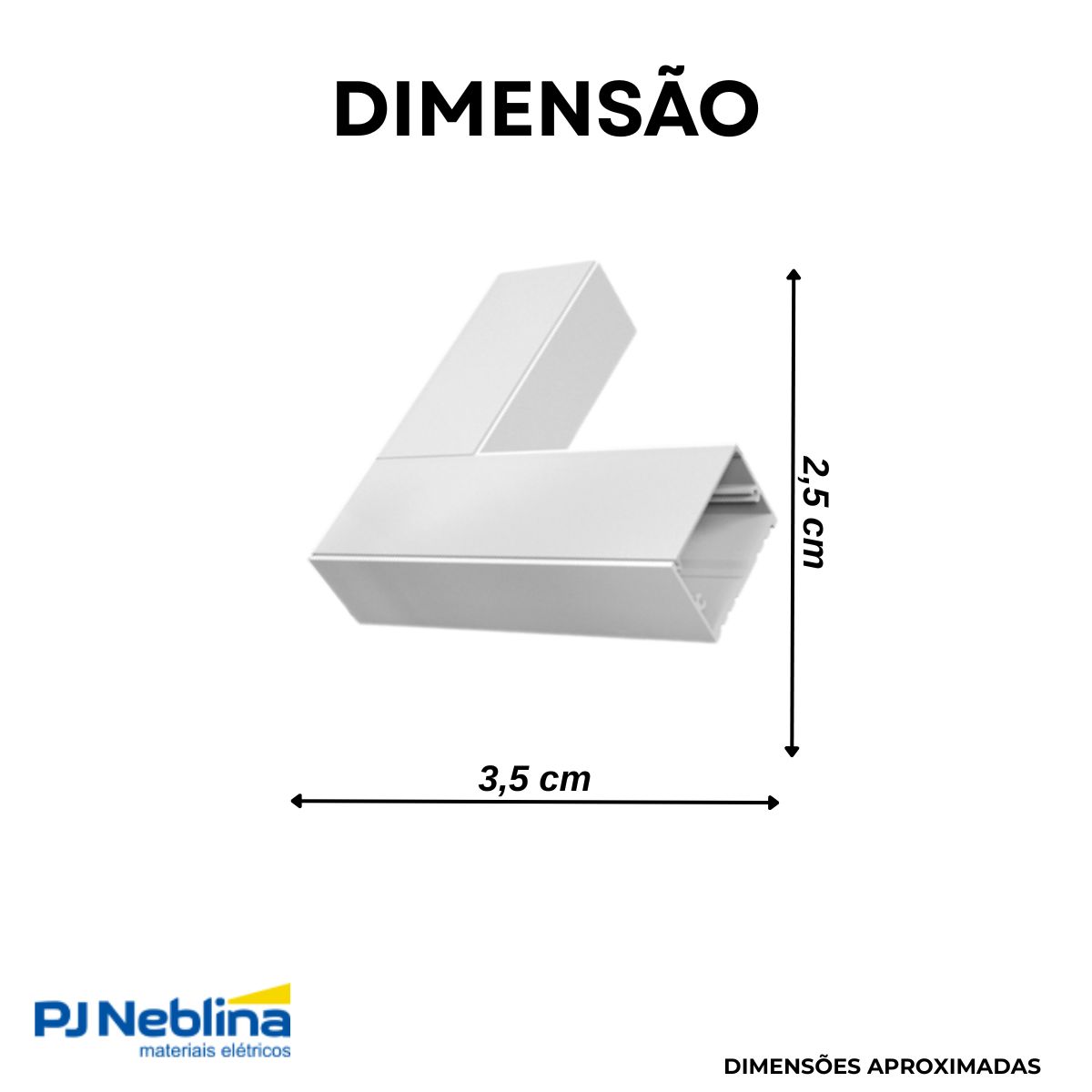 Conector P/ Perfil De Sobrepor 35Mmx25Mm Conexão Parede - Parede Branco Difusor Branco - Luminatti