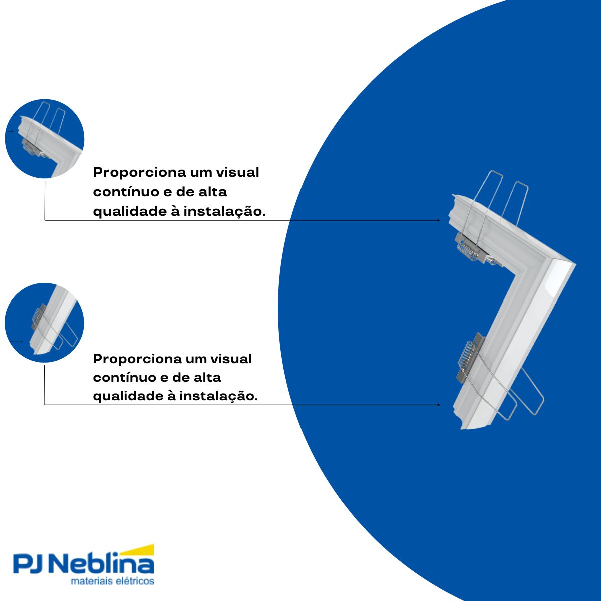 Conector P/ Perfil De Sobrepor 35Mmx25Mm Conexão Joelho Positivo Branco Difusor Branco - Luminatti
