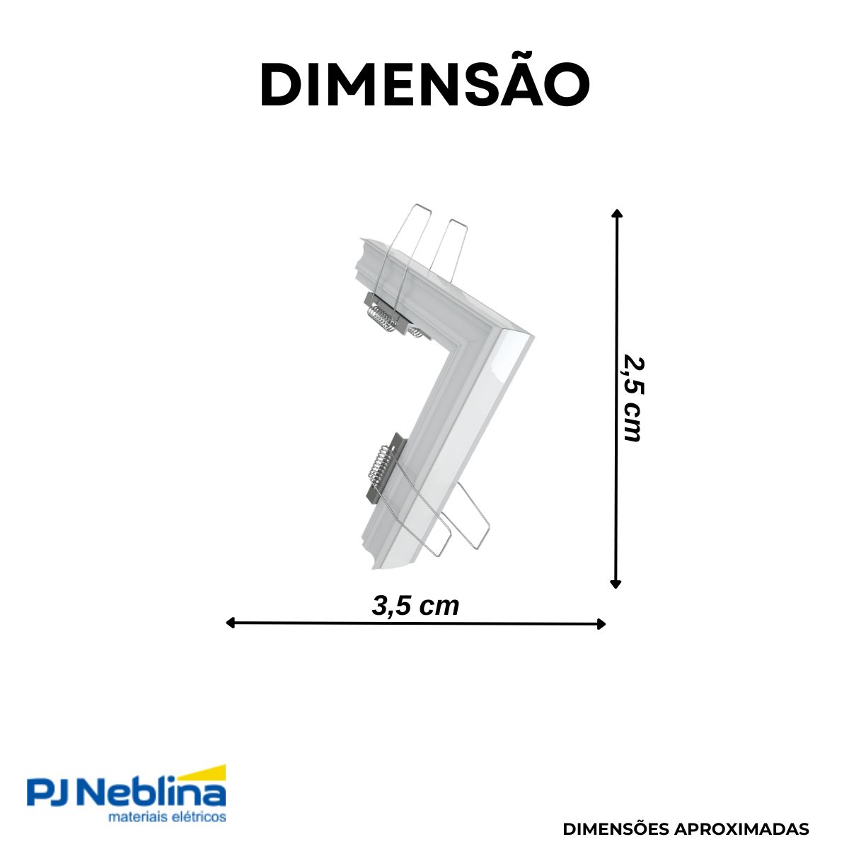 Conector P/ Perfil De Sobrepor 35Mmx25Mm Conexão Joelho Positivo Branco Difusor Branco - Luminatti