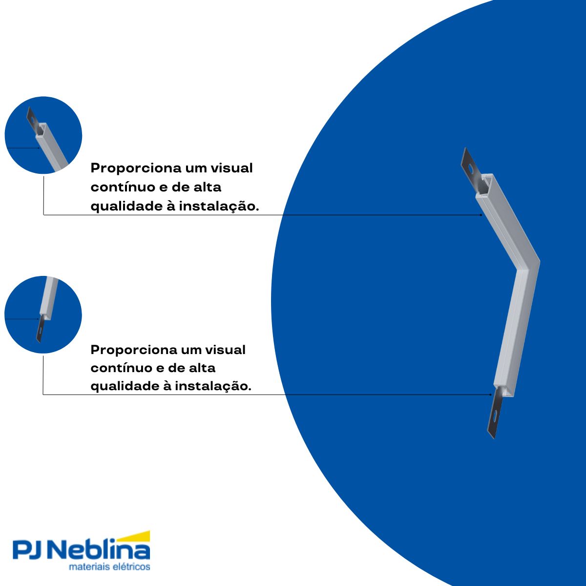 Conector P/ Perfil Nano De Sob. 17,5Mmx9Mm Conexão Parede-Parede Branco Difusor Branco - Luminatti