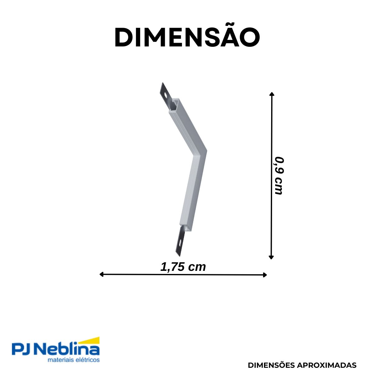 Conector P/ Perfil Nano De Sob. 17,5Mmx9Mm Conexão Parede-Parede Branco Difusor Branco - Luminatti