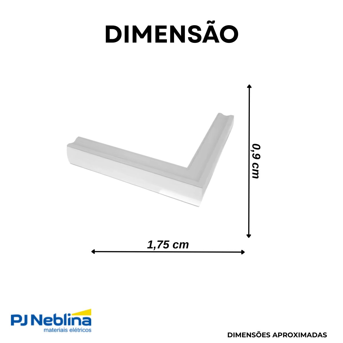 Conector P/ Perfil Nano De Sobrepor 17,5Mmx9Mm Conexão Joelho Positivo Branco Difusor Branco - Luminatti