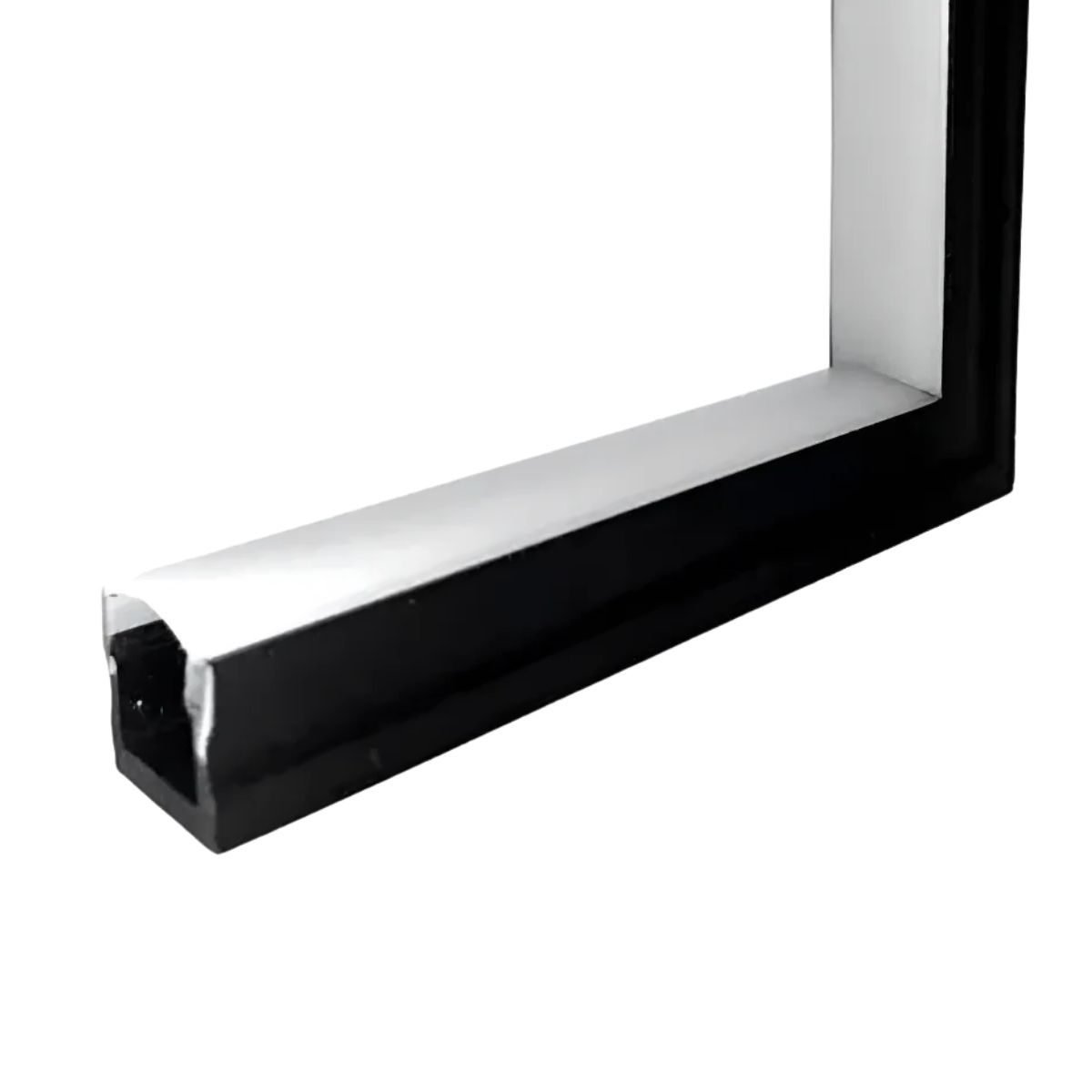 Conector P/ Perfil Nano De Sob. 17,5Mmx9Mm Conexão Teto-Parede Preto Difusor Branco - Luminatti