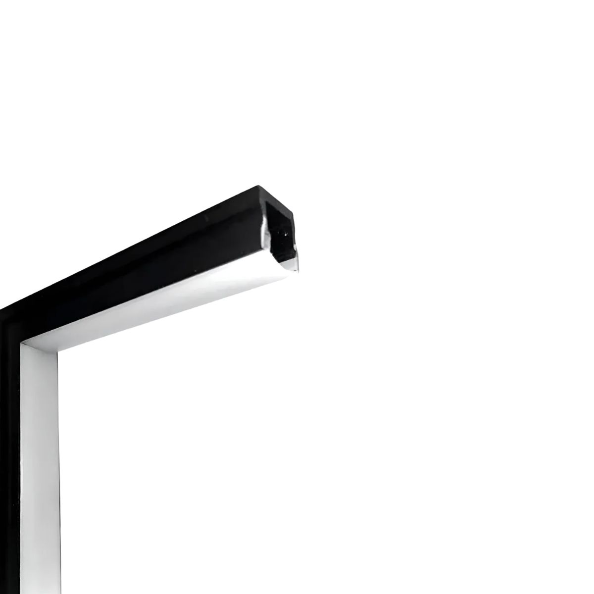 Conector P/ Perfil Nano De Sob. 17,5Mmx9Mm Conexão Teto-Parede Preto Difusor Branco - Luminatti