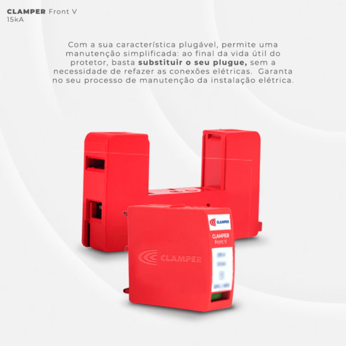 Protetor Surto Dps Monobloco Front V 275V 15Ka Vermelho Classe II 16212 - Clamper