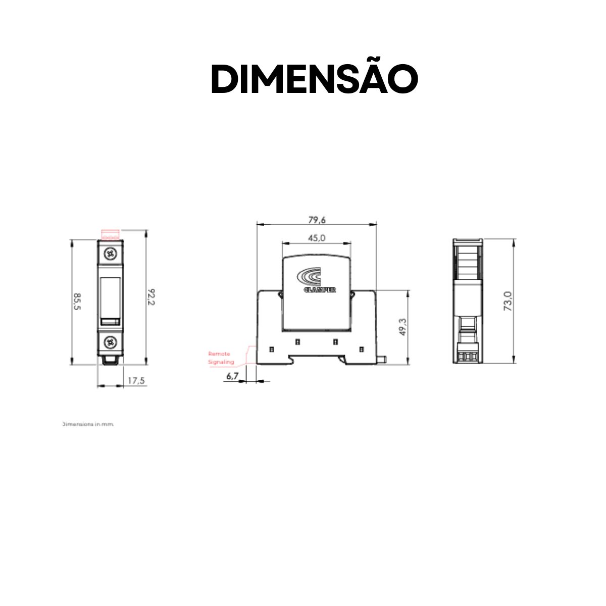 Protetor Surto Dps Monobloco Front V 275V 15Ka Vermelho Classe II 16212 - Clamper