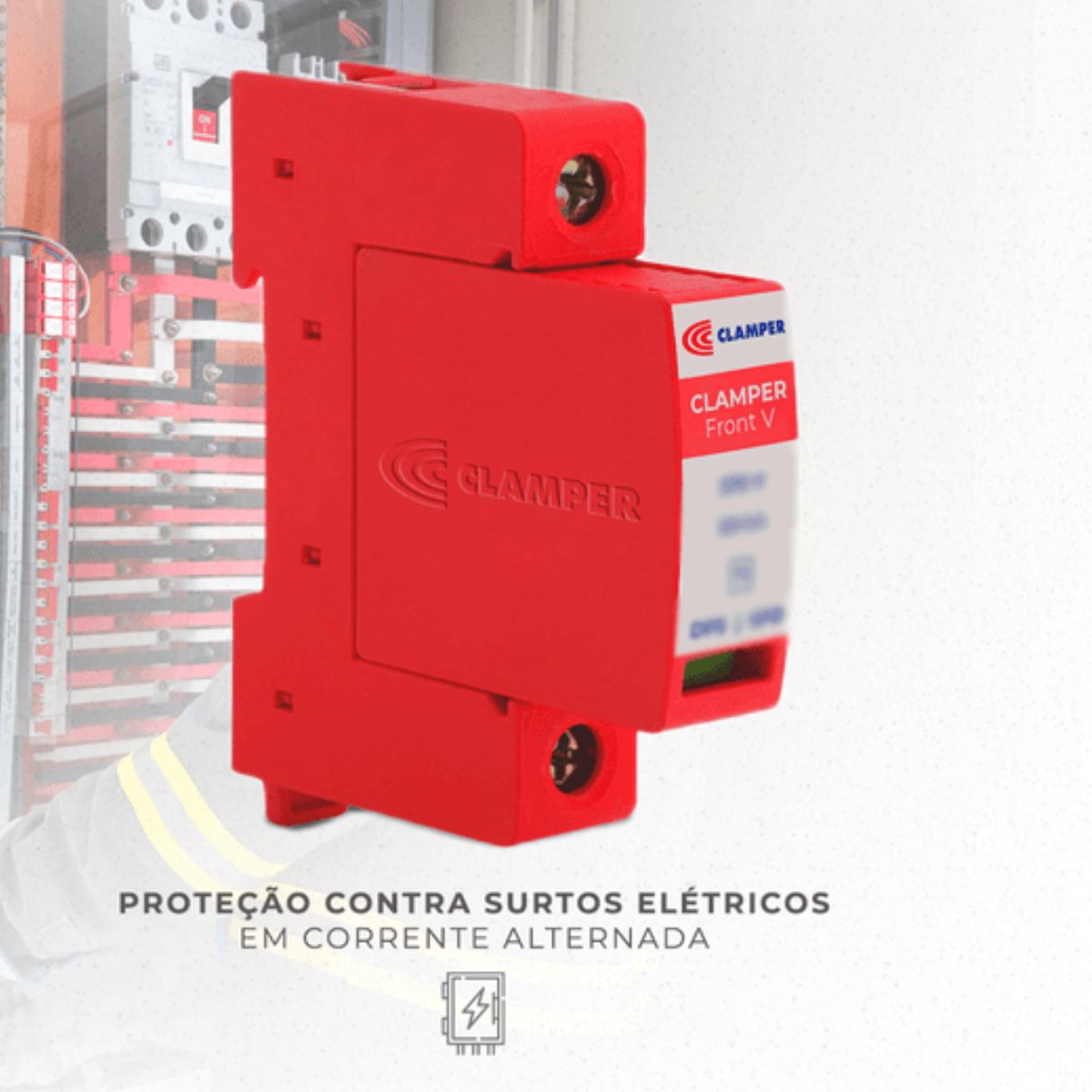 Protetor Surto Dps Monobloco Front V 275V 20Ka Vermelho Classe II - Clamper