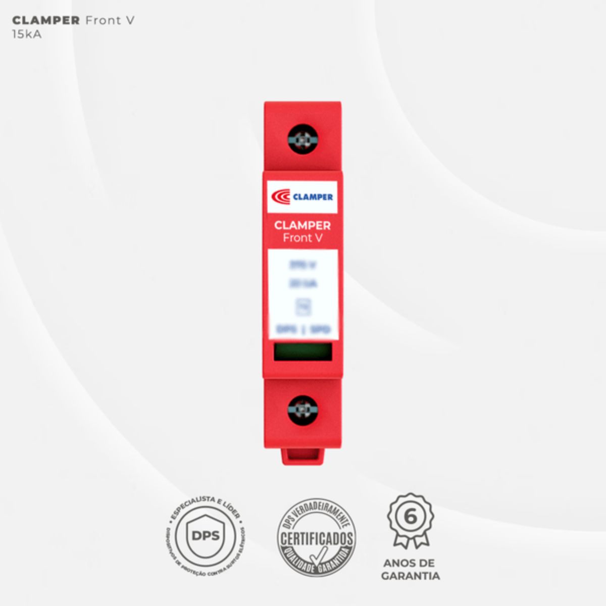 Protetor Surto Dps Monobloco Front V 175V 20Ka Vermelho Classe II - Clamper