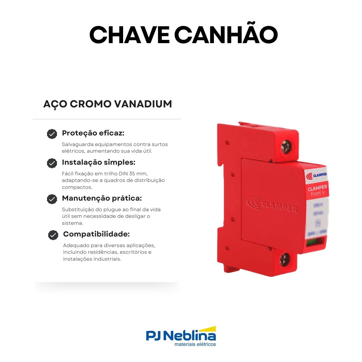 Protetor Surto Dps Monobloco Front V 175V 45Ka Vermelho Classe II - Clamper