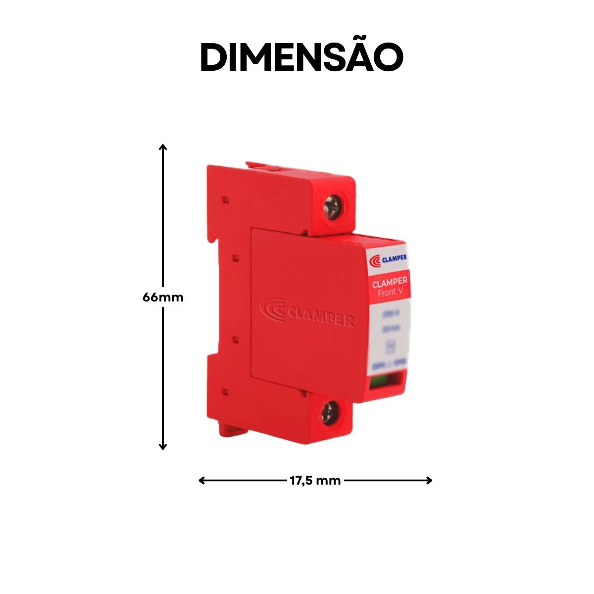 Protetor Surto Dps Monobloco Front V 175V 45Ka Vermelho Classe II - Clamper