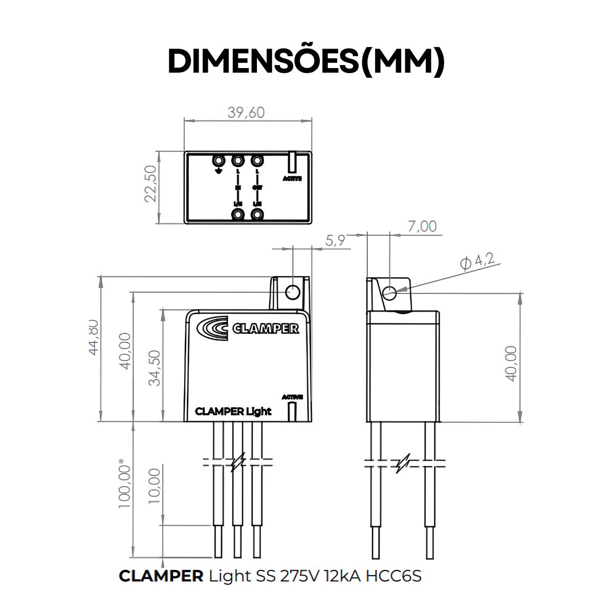Protetor Surto DPS Light 275V 12Ka Vm Classe II IP66 - Clamper