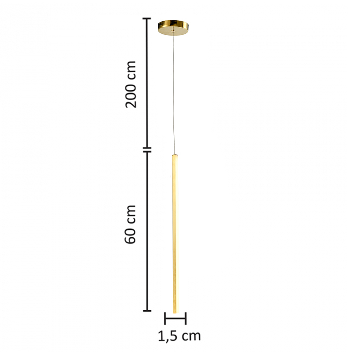 Luminária Pendente Led Toquio Dourado 6W Bivolt Luz Amarela 3000K 600Lm - Hevvy