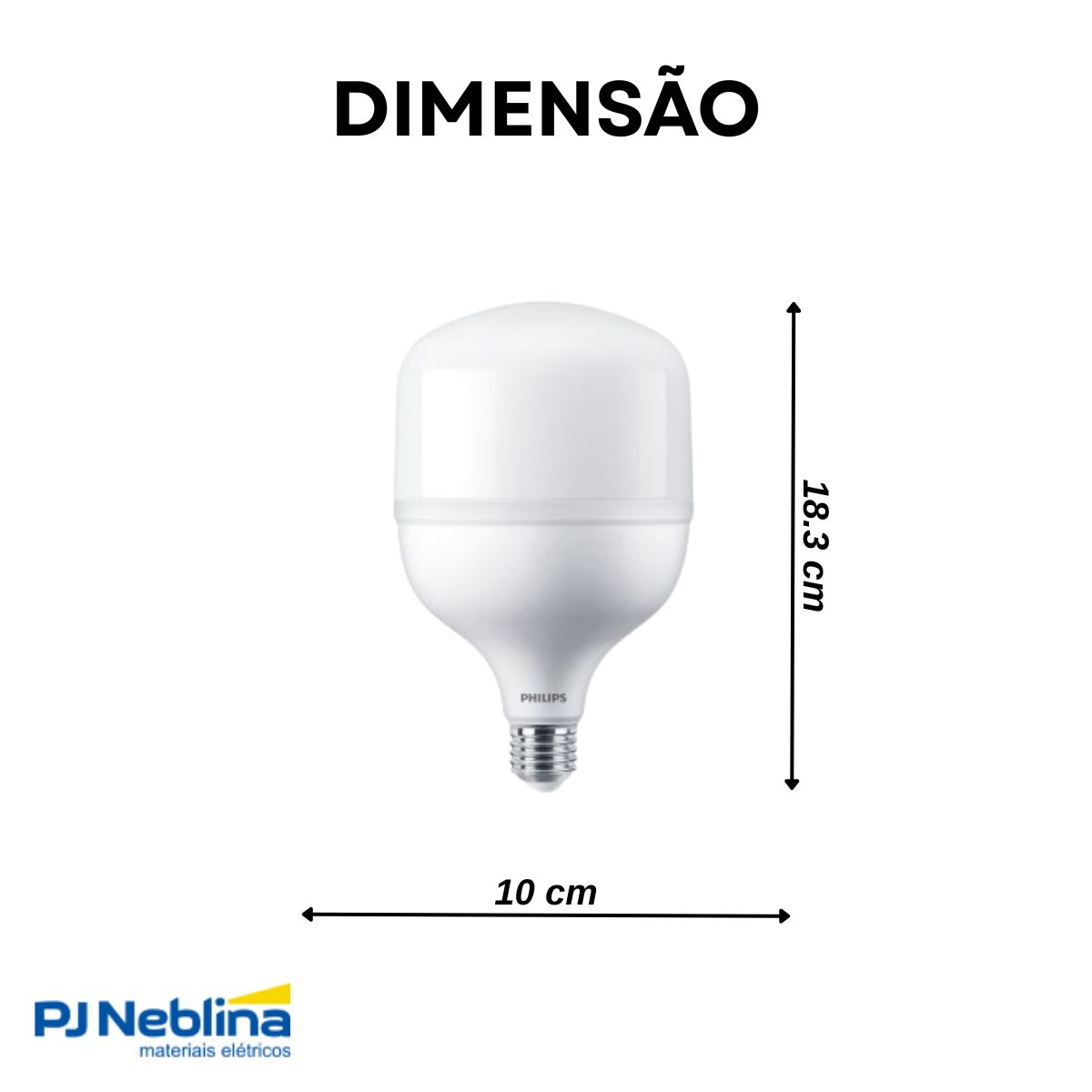 Lâmpada Led Bulbo Alta Potencia T 50W Bivolt E27 6500K Branco Frio Luz Branca 4000Lm - Philips