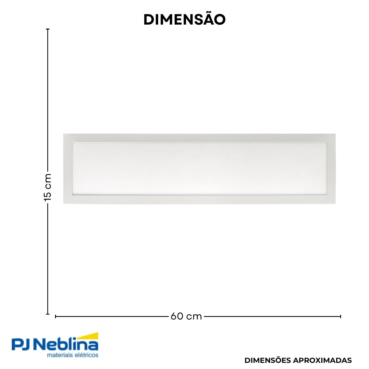 Luminária Painel Led Sobrepor Retangular Branco 30W Bivolt 4000K Branco Neutro 2400Lm Difusor Acrílico - Bronzearte