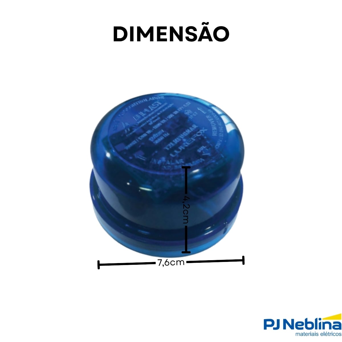 Rele Fotoelétrico Eletrônico 1000W 1Nf 105-305V Azul Embalagem Papel Cartonado - Aliplast