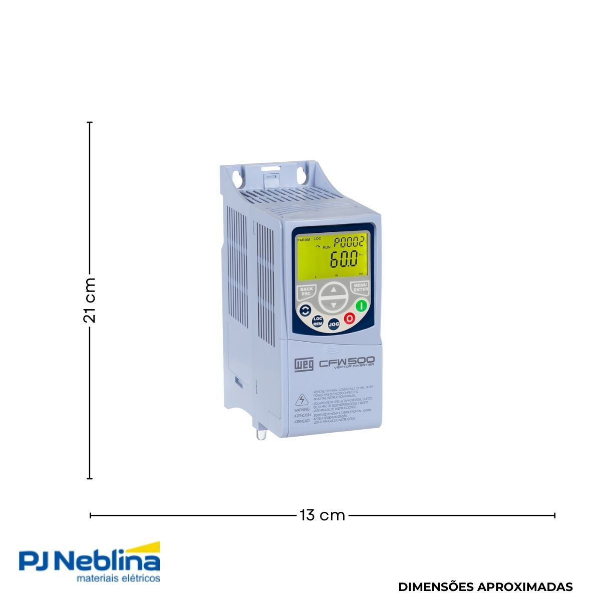 Inversor Frequência Trifásico 380-480V 50/60Hz 4,3A 1,5Kw - Weg