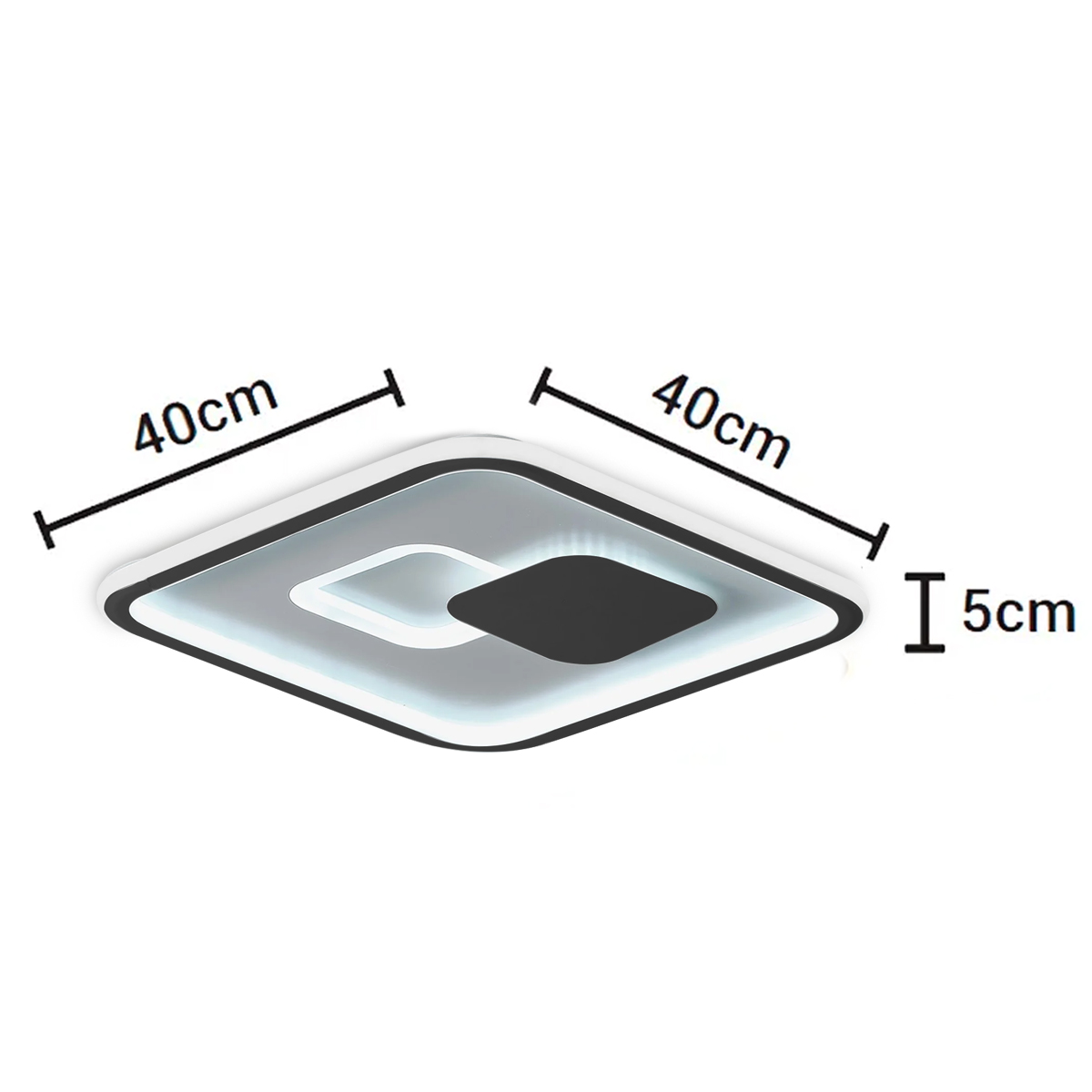 Luminária Plafon Led Sobrepor Slin 60/120W Bivolt Luz Amarela/Neutra/Branca 3000/4000/6000K - Hevvy