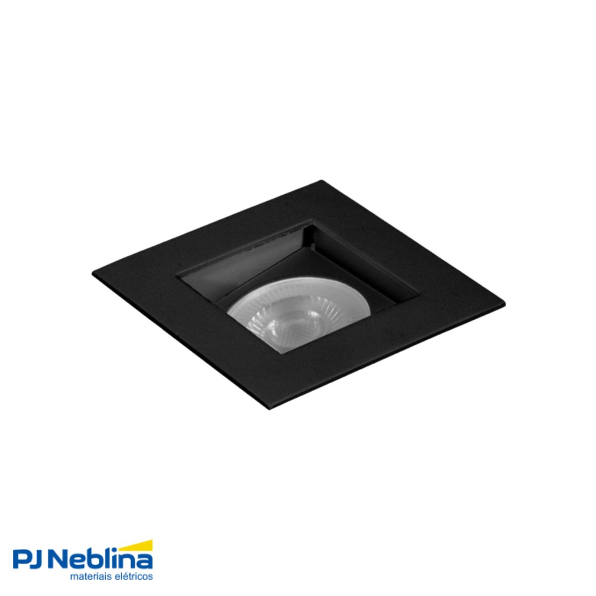 Luminária Spot Embutir Quadrado Preto P/Lâmpada Par16 50W Gz10 Foco Direcionável/Recuado - Golight