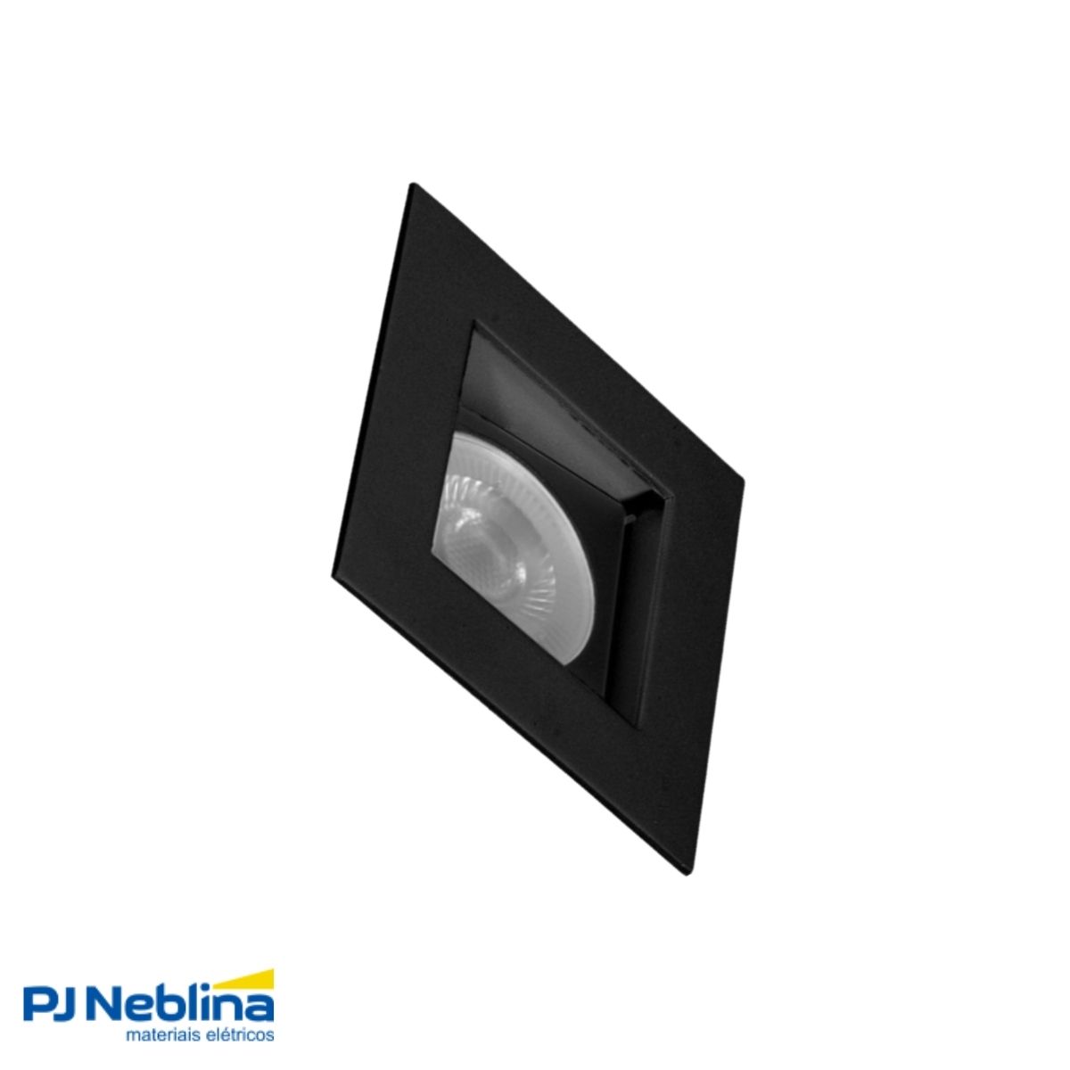 Luminária Spot Embutir Quadrado Preto P/Lâmpada Par16 50W Gz10 Foco Direcionável/Recuado - Golight