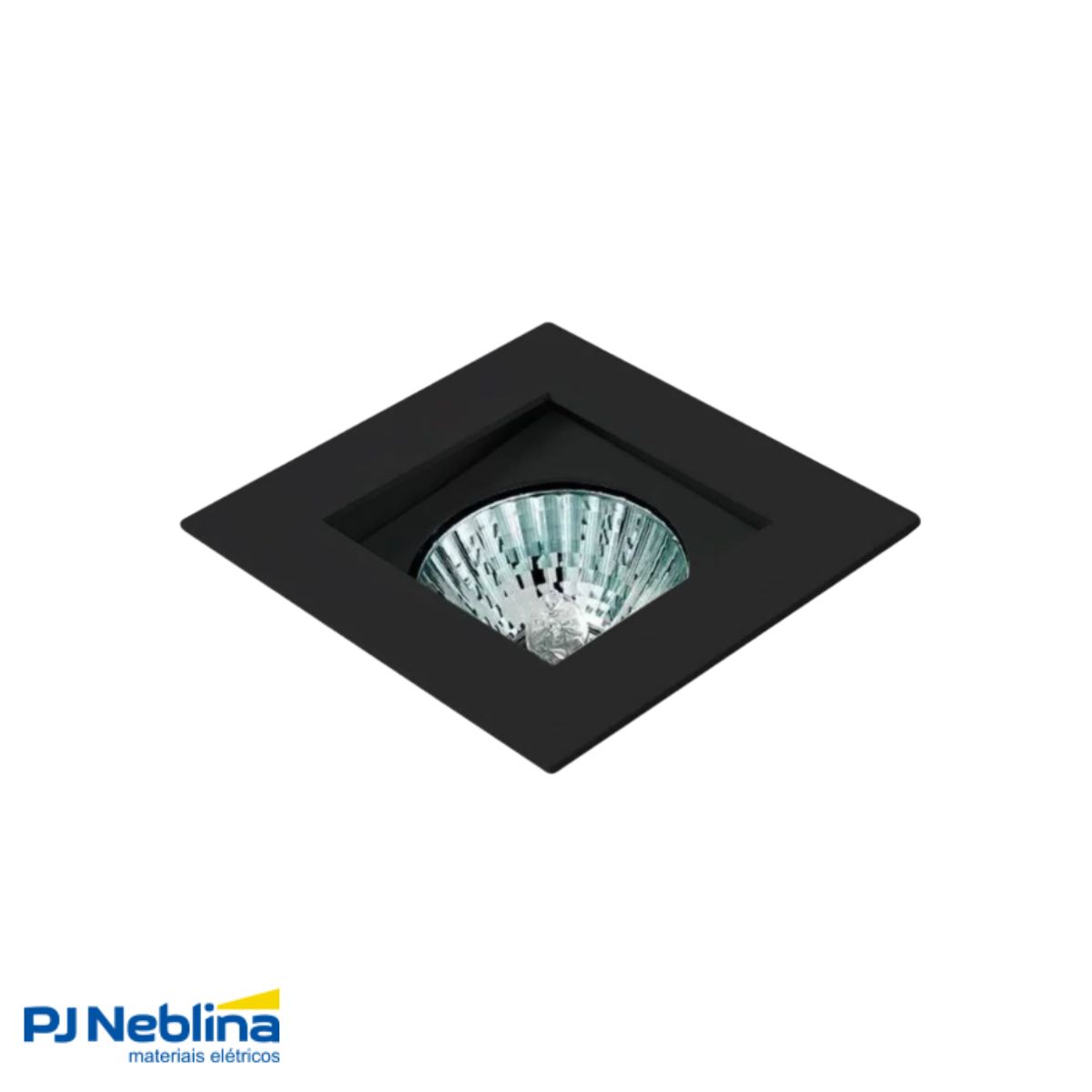 Luminária Spot Embutir Quadrado Preto P/Lâmpada Ar70 7W Gz10 Foco Direcionável/Recuado - Golight