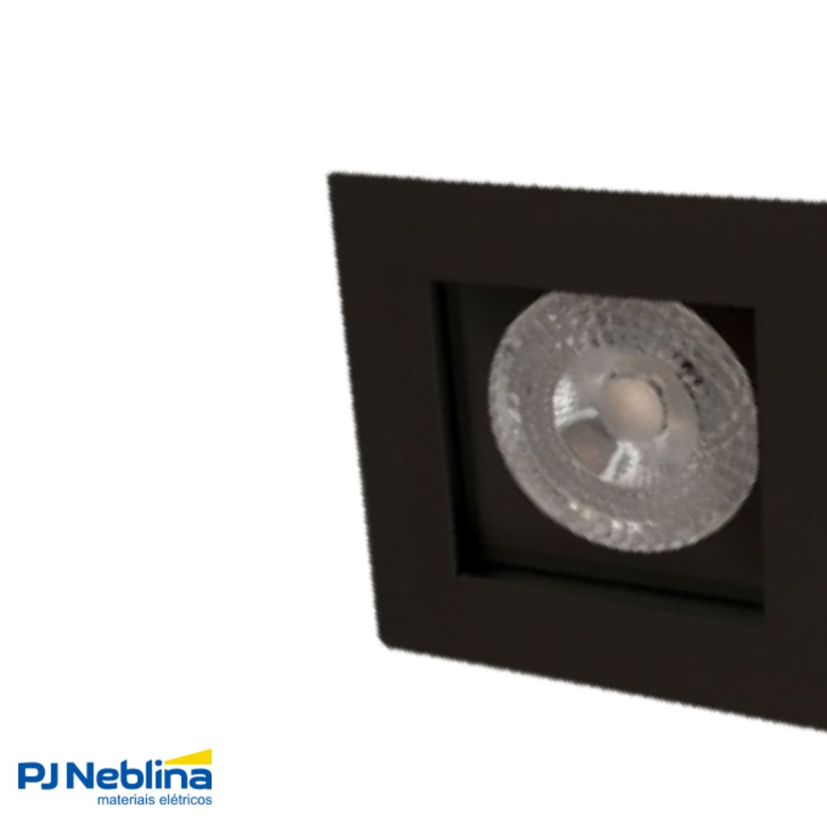 Luminária Spot Embutir Quadrado Preto P/Lâmpada Par30 9W E27 Bivolt Foco Direcionável/Recuado - Golight