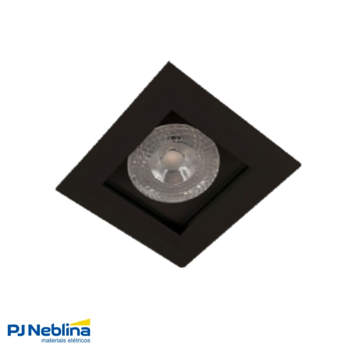 Luminária Spot Embutir Quadrado Preto P/Lâmpada Par30 9W E27 Bivolt Foco Direcionável/Recuado - Golight