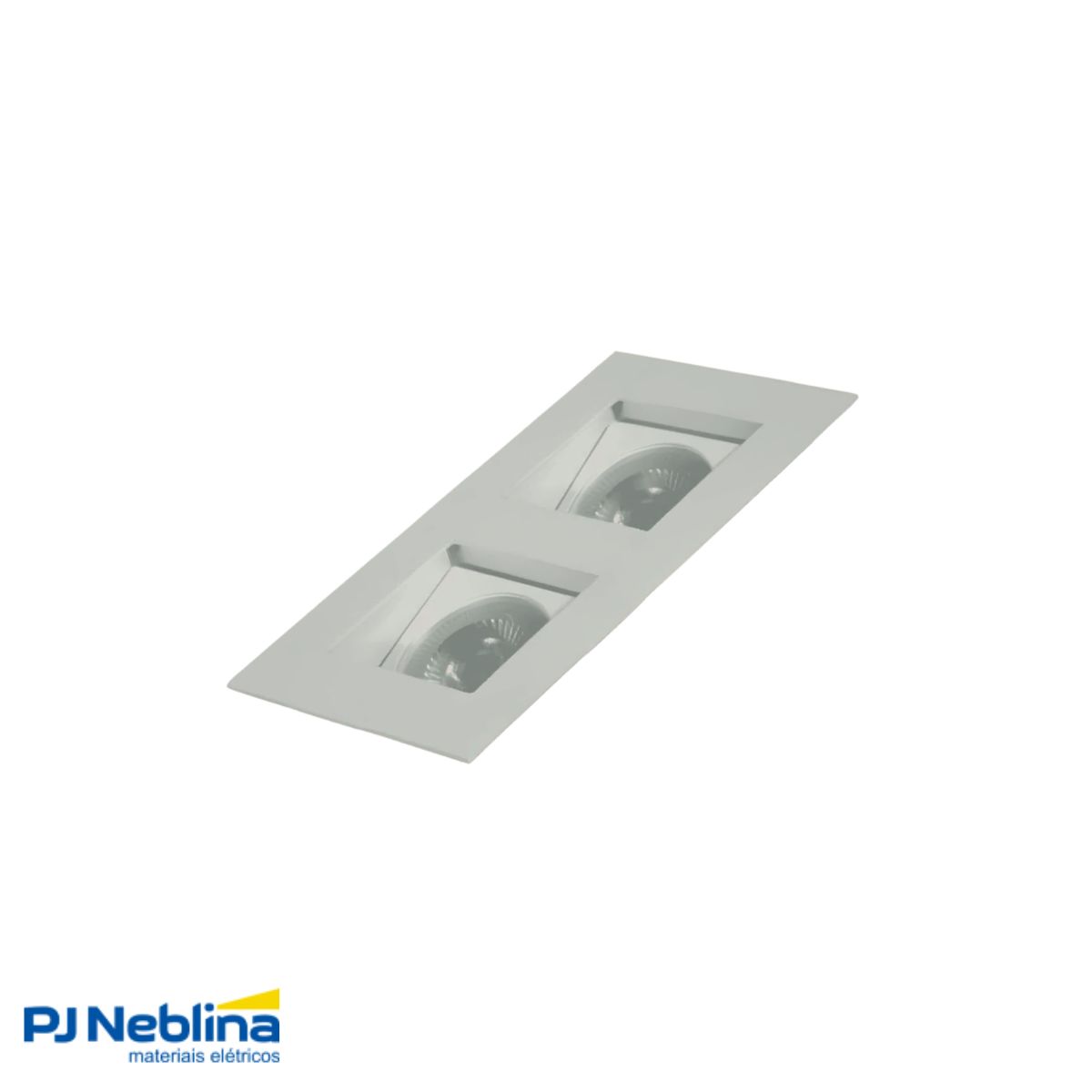 Luminária Spot Embutir Quadrado Preto P/Lâmpada Par30 2X9W E27 Bivolt Foco Direcionável/Recuado - Golight
