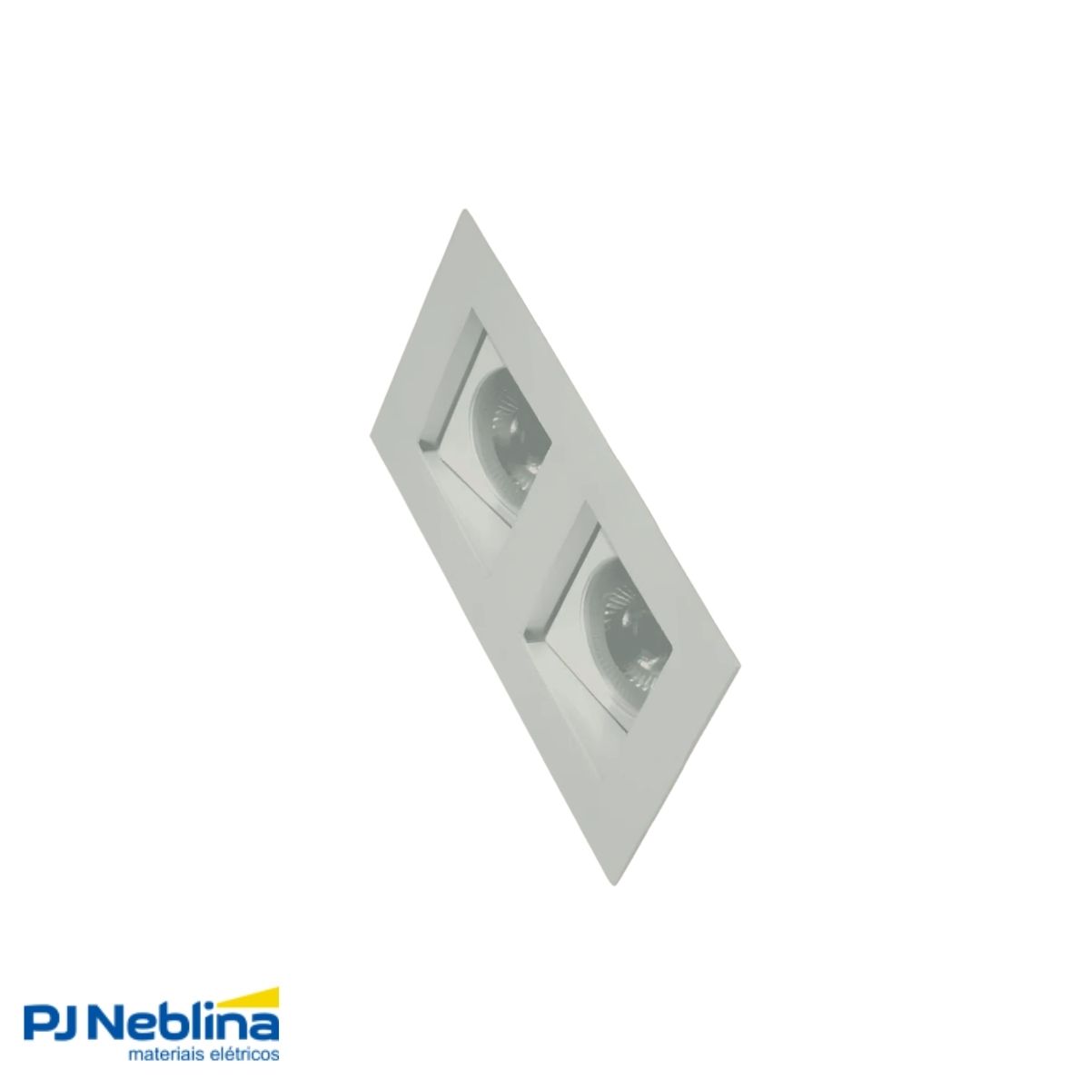 Luminária Spot Embutir Quadrado Preto P/Lâmpada Par30 2X9W E27 Bivolt Foco Direcionável/Recuado - Golight