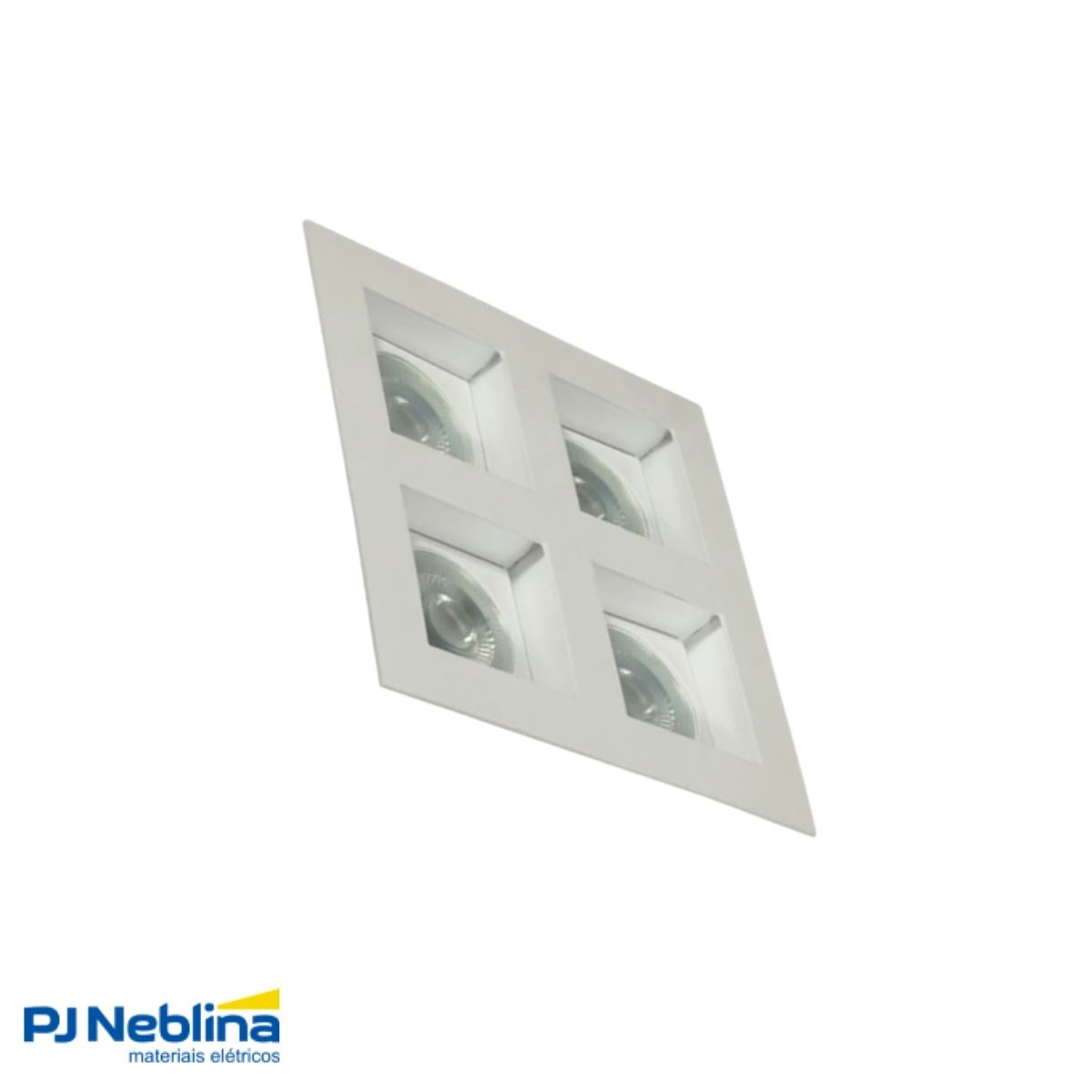 Luminária Spot Embutir Quadrado Branco P/Lâmpada Par16 4X7W Gz10 Bivolt Foco Direcionável/Recuado - Golight