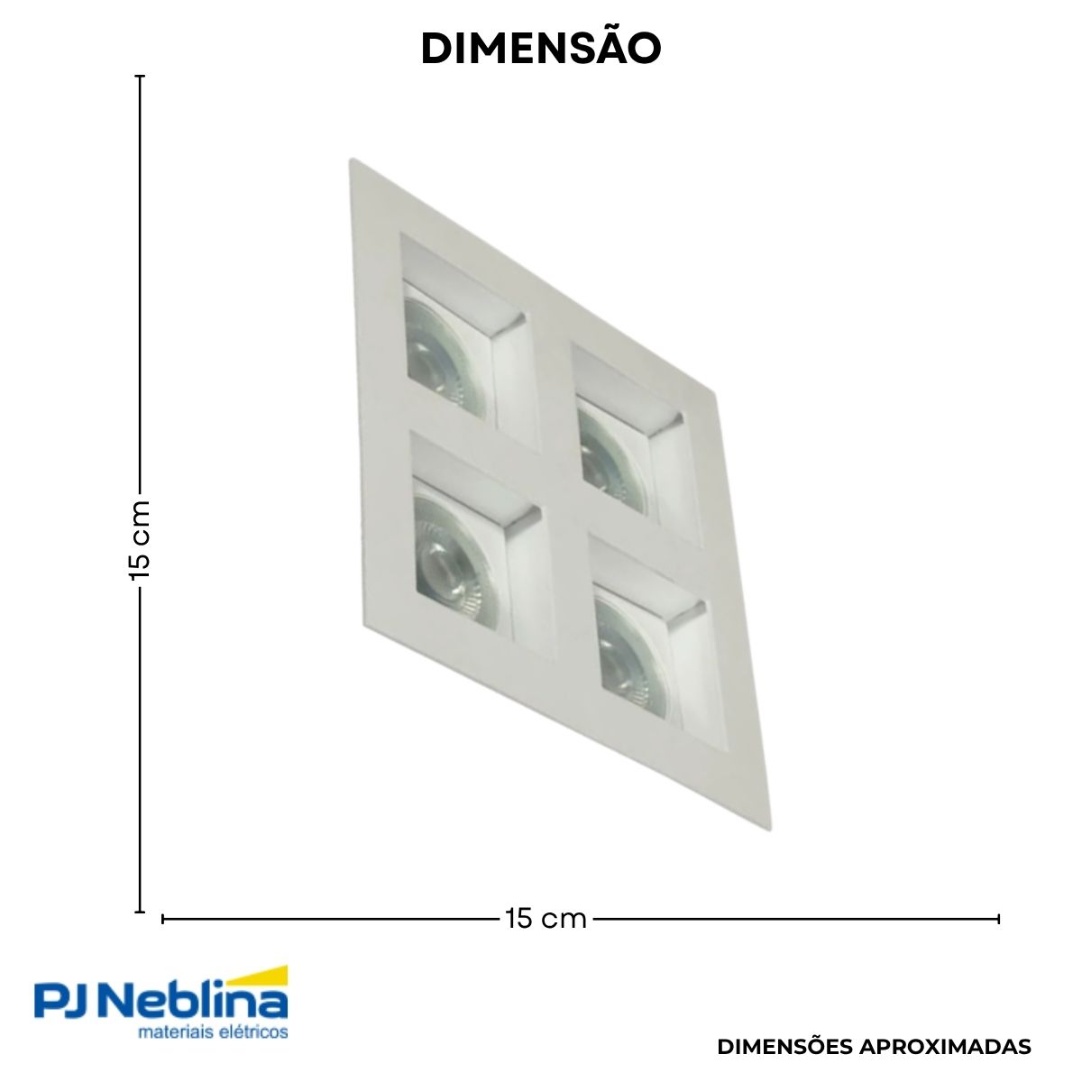 Luminária Spot Embutir Quadrado Branco P/Lâmpada Par16 4X7W Gz10 Bivolt Foco Direcionável/Recuado - Golight