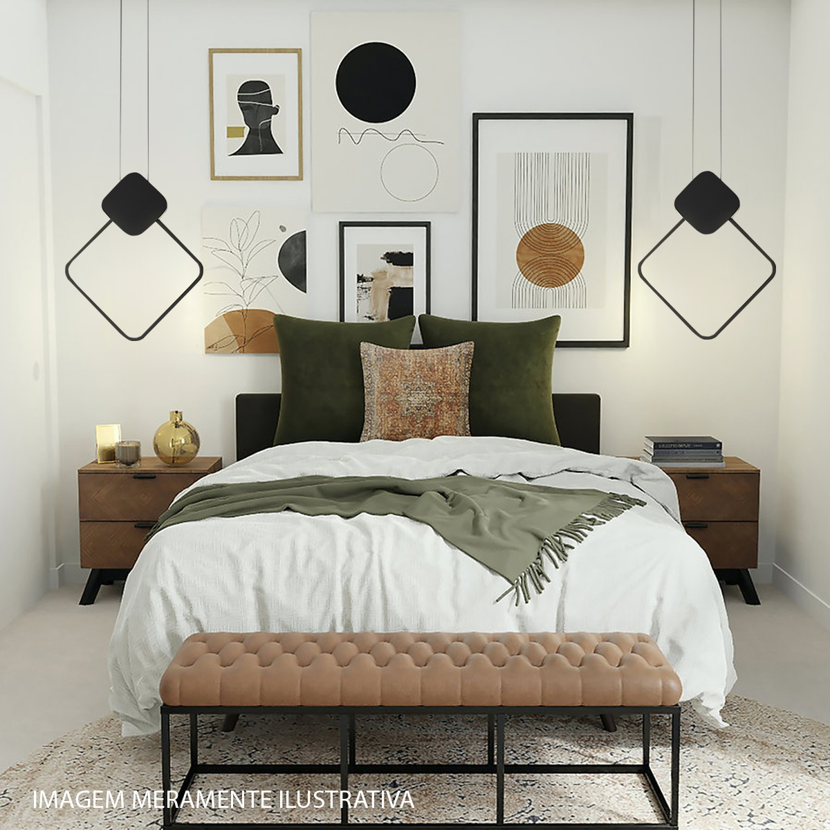 Luminária Pendente Led King I Preto 13W Bivolt Luz Amarela 3000K 27x24Cm OR1758 - Orluce