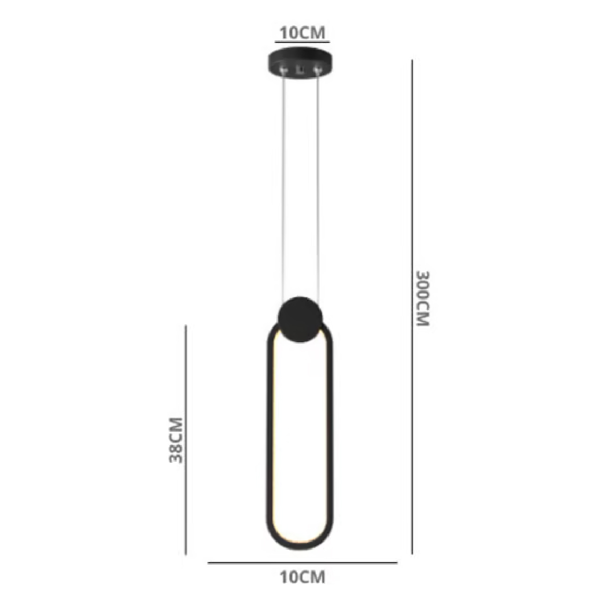 Luminária Pendente Led King III Preto 12W Bivolt Luz Amarela 3000K 26x20Cm - Orluce