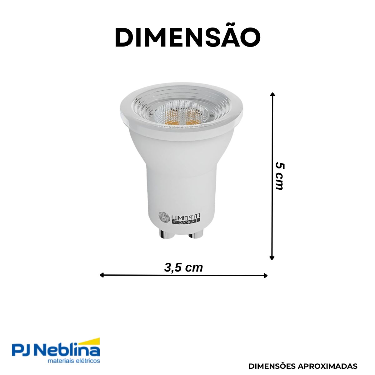 Lâmpada Led Dicroica Mr11 4W Bivolt Gu10 4000K Branco Neutro Luz Branca 250Lm 38G - Luminatti