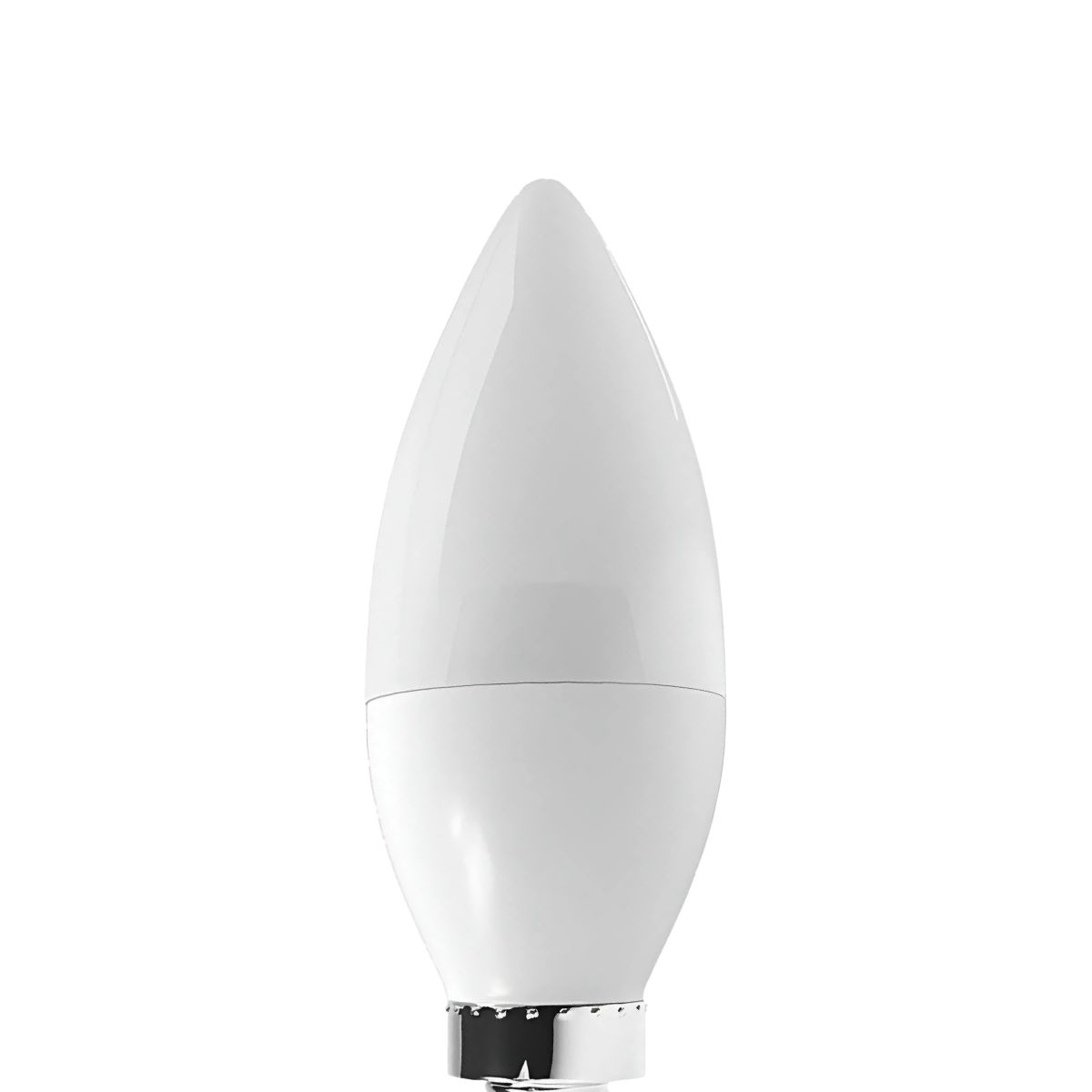 Lâmpada Led Vela Leitosa 6W Bivolt E14 6000K Branco Frio Luz Branca 400Lm C/Adaptador E14/E27 - Luminatti