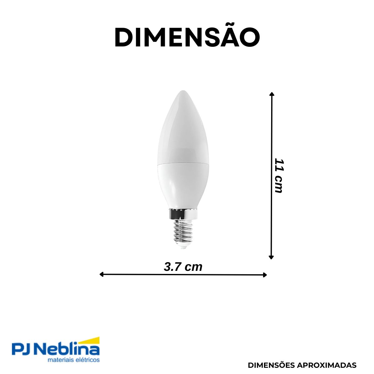 Lâmpada Led Vela Leitosa 6W Bivolt E14 6000K Branco Frio Luz Branca 400Lm C/Adaptador E14/E27 - Luminatti