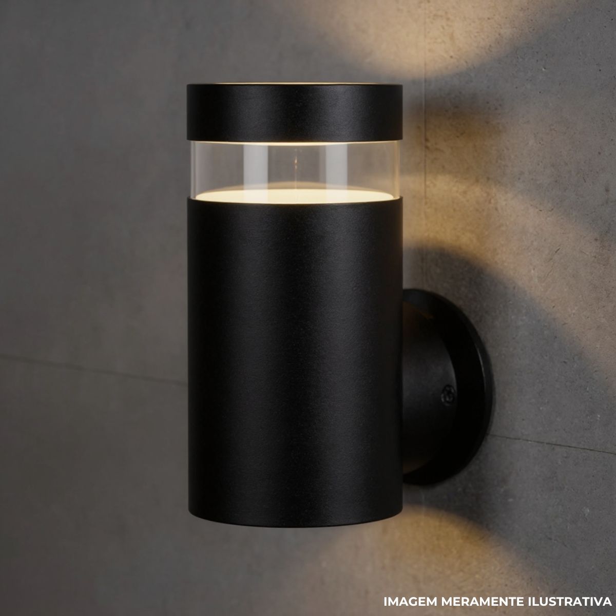 Luminária Arandela Led Vitro Tube Preto 9W Bivolt 2700K Branco Quente 800Lm - Luminatti