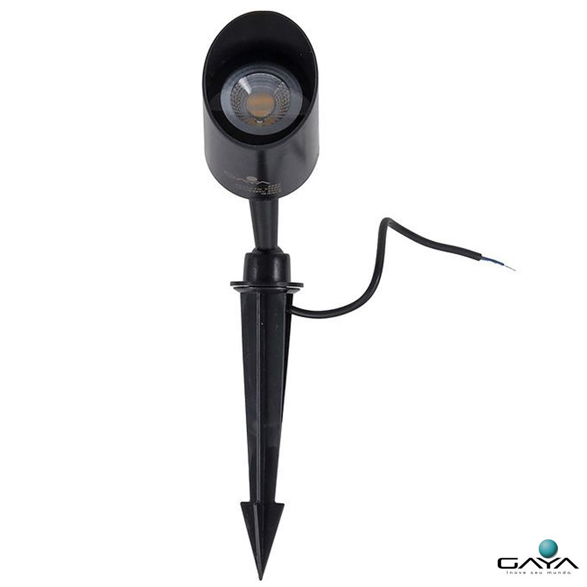 Luminária Espeto Led Jardim Articulável Preto 5W Bivolt Verde 400Lm 9691 - Gaya
