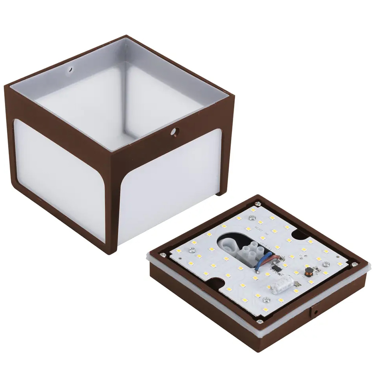 Luminária Arandela Led Hamsa Marrom 8W Bivolt 3000K Luz Amarela 550Lm 120X120X30mm 3150 - Gaya