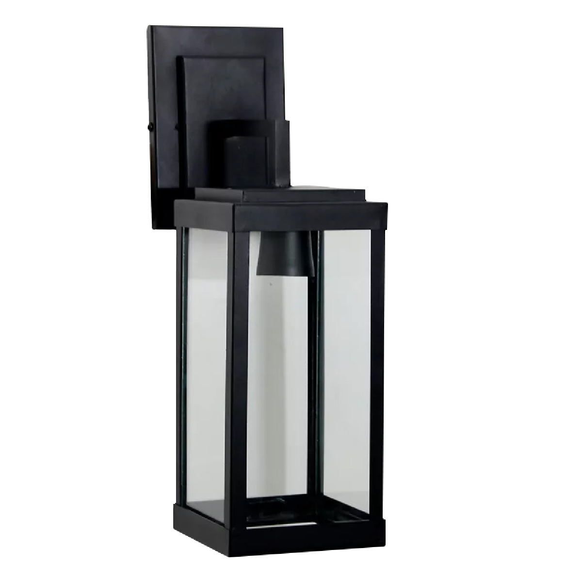 Luminária Arandela Vintage Preto Para Lâmpada A60 E27 Difusor Vidro Transparente - Ideal Iluminação