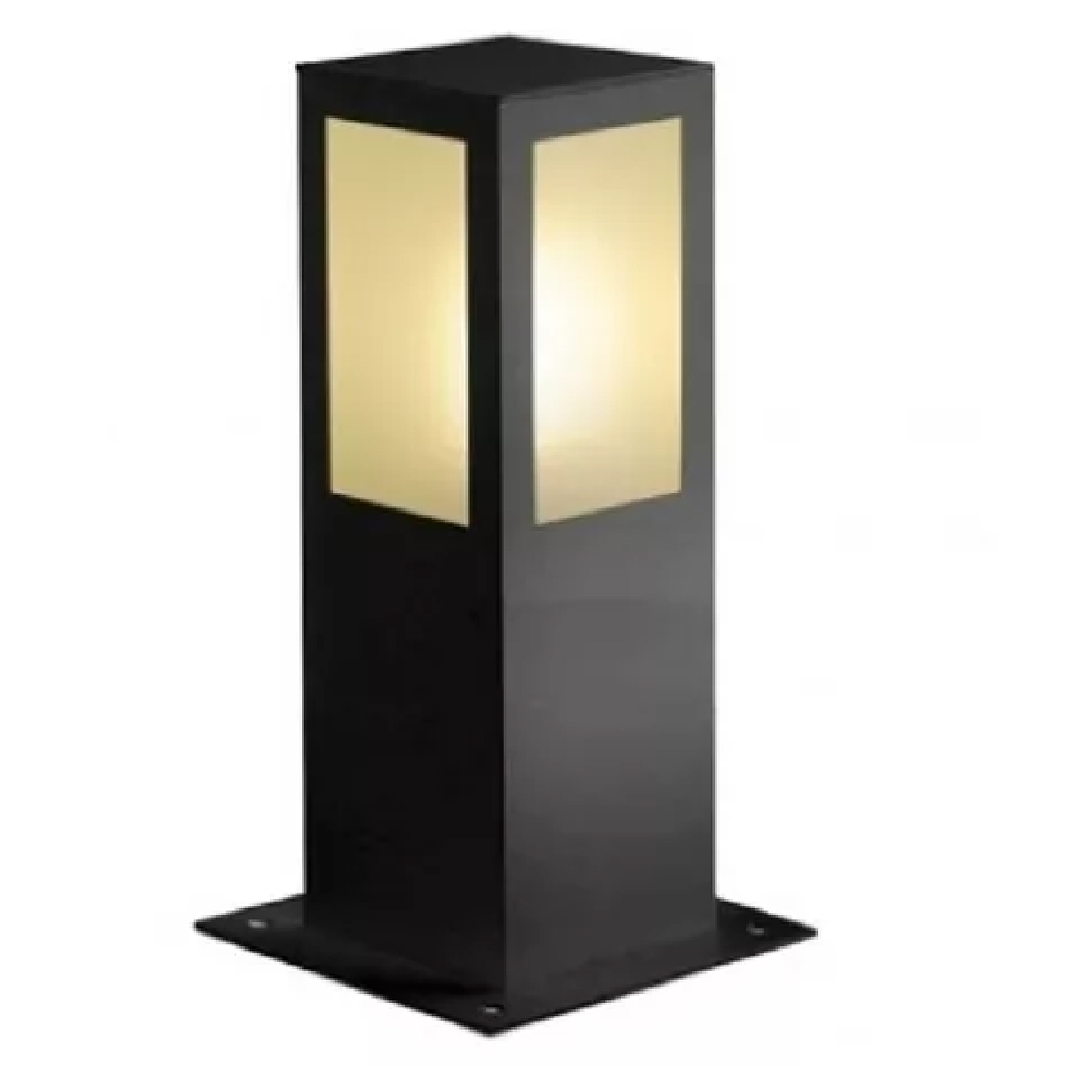 Luminária Balizador Jardim Bolt Preto Texturizado Para Lâmpada A60 E27 Difusor Vidro - Ideal Iluminação