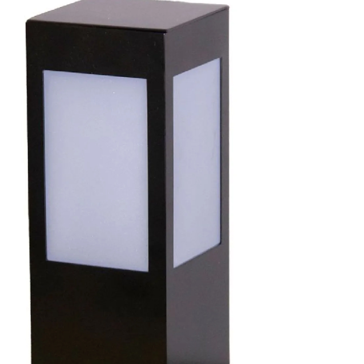 Luminária Balizador Jardim Bolt Preto Texturizado Para Lâmpada A60 E27 Difusor Vidro - Ideal Iluminação