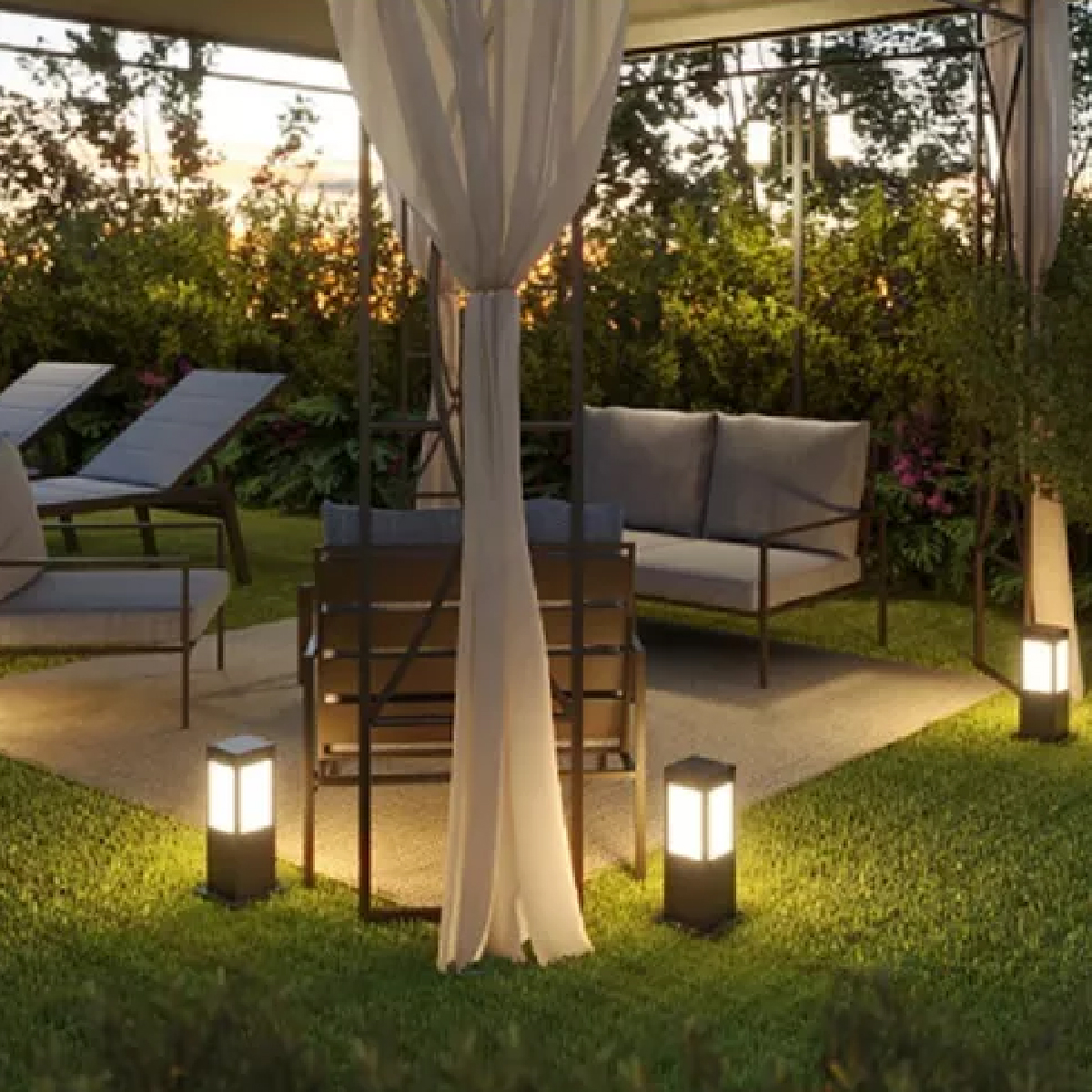 Luminária Balizador Jardim Bolt Preto Texturizado Para Lâmpada A60 E27 Difusor Vidro - Ideal Iluminação